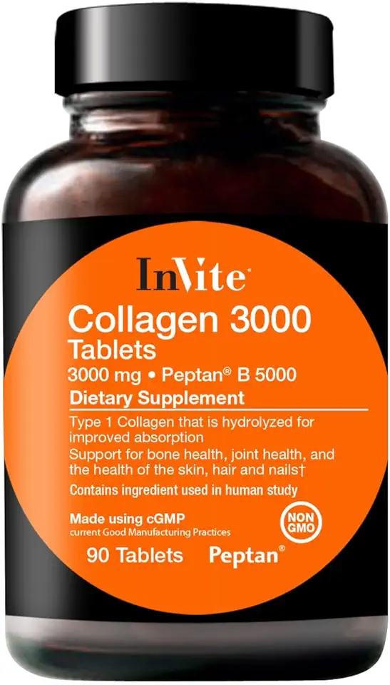 Invite Health Collagen Tablets 3000 mg - Support for Bone Health, Joint Health and Hair, Skin and Nails