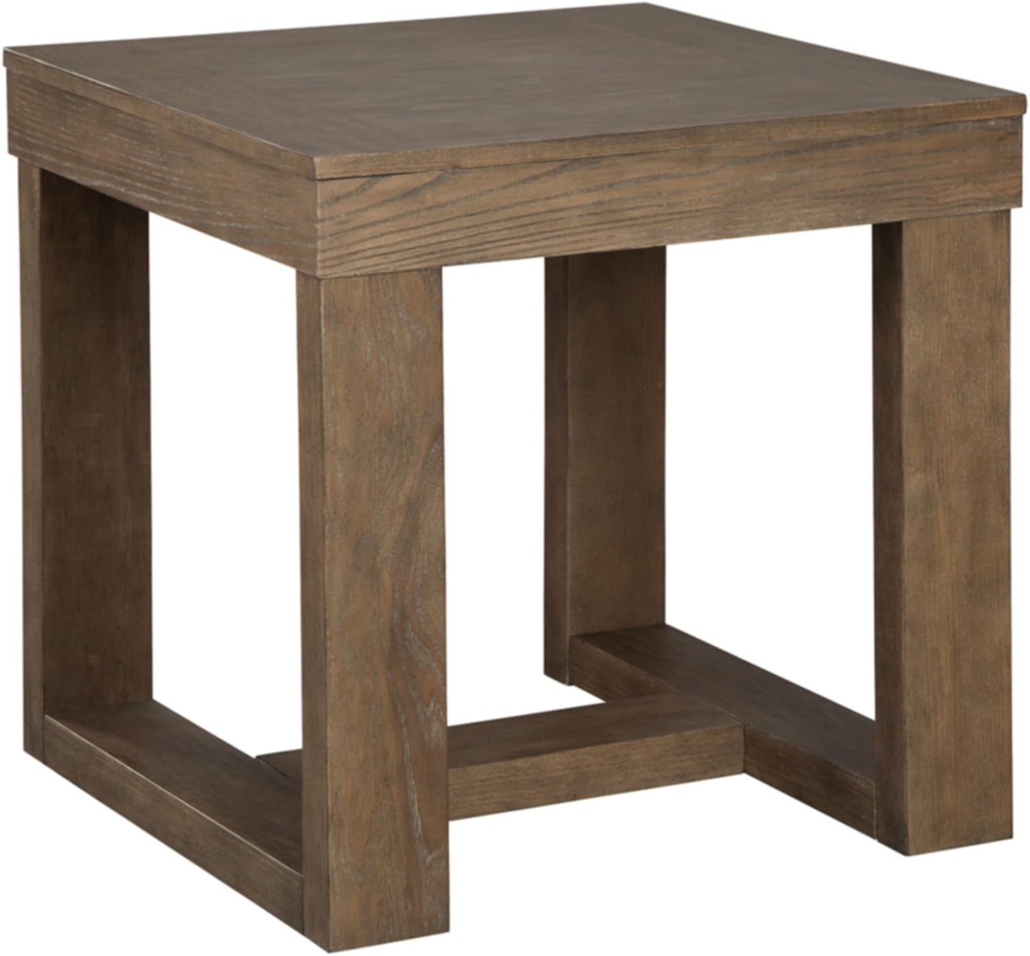 Signature Design by Ashley Cariton Contemporary Oversized Square End Table, Grayish Brown