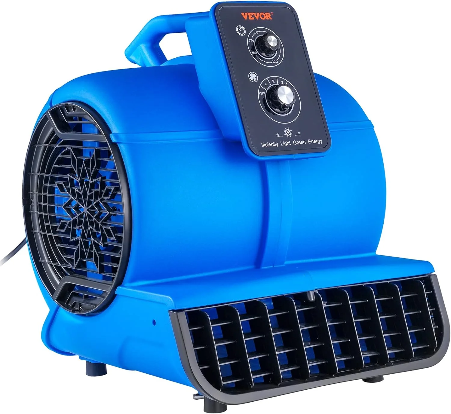 Air Mover, 1/2 HP 2600 CFM Carpet Dryer for Cooling and Ventilating, Portable Floor Blower Fan with 4 Blowing Angles and Time Function