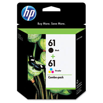 HP 61 Ink Cartridges - Black, Tri-Color, 2 Cartridges (CR259FN)