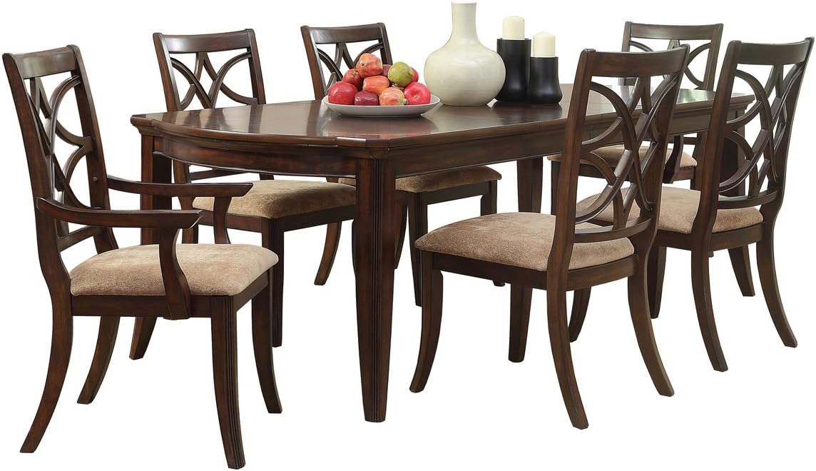 Homelegance Keegan 7 Piece Dining Room Set in Brown Cherry