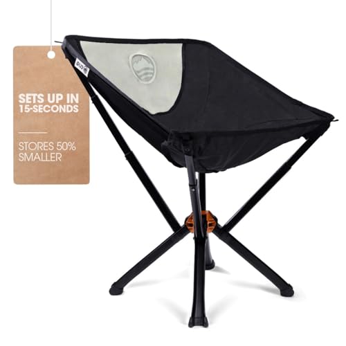 CLIQ Portable Chair Version 1.0 - Lightweight Folding Chair for Camping - Supports 300 Lbs - Perfect for Outdoor Adventures - Red
