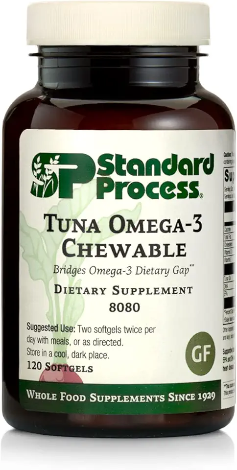 Standard Process Tuna Omega-3 Chewable - Whole Food Antioxidant, Brain Health and Brain Support, Skin Health and Hair Health with Tuna Oil