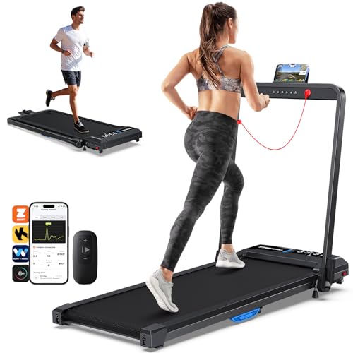 WELLFIT 10% Incline Walking Pad, 3HP 4MPH/7.6MPH 265/350 lb+ Capacity Treadmills for Home, Wide Running Area Treadmill with Mute Remote