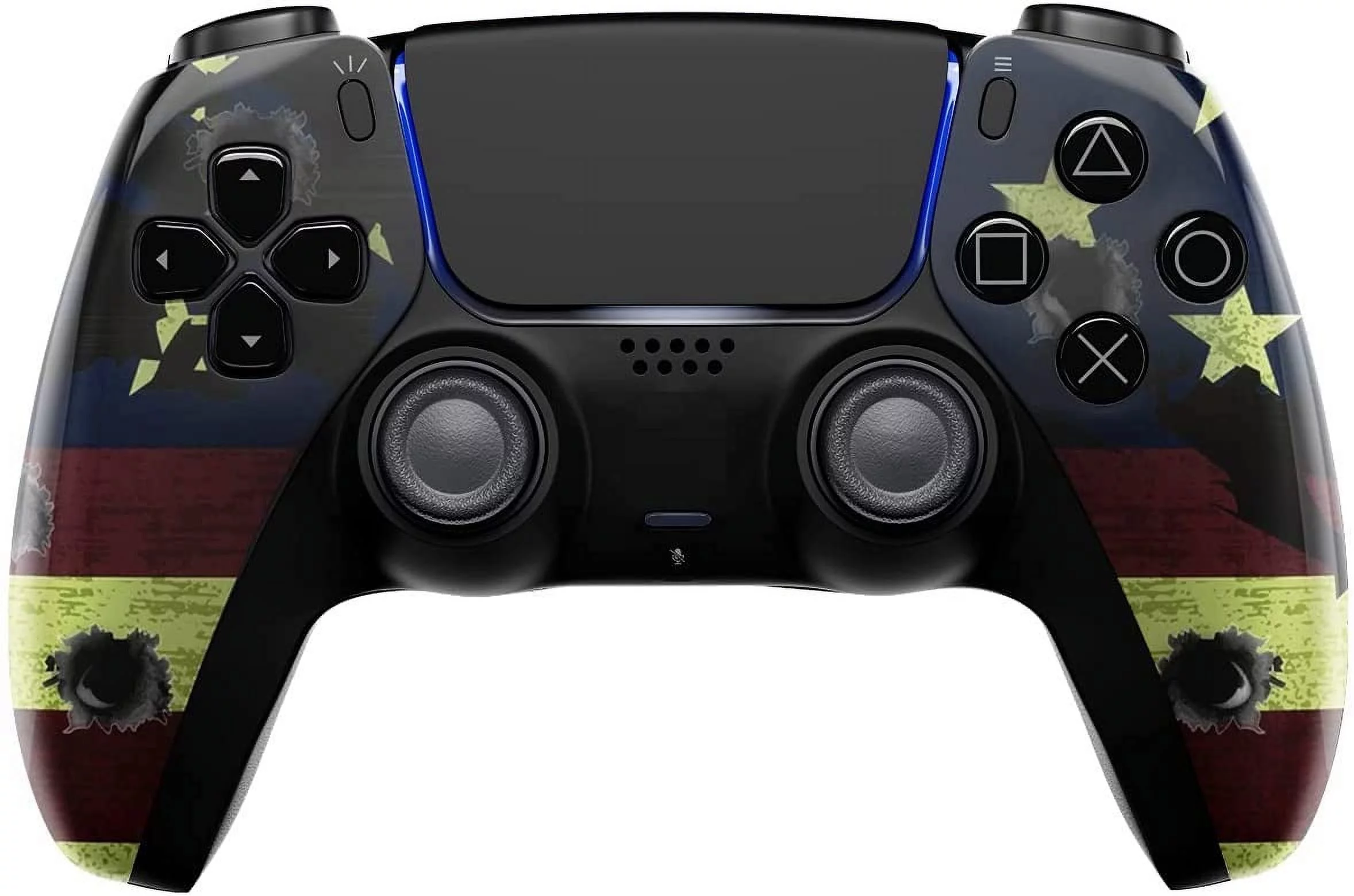 American Flag Custom Wireless UN-MODDED PRO Controller Compatible with PS5 Exclusive Unique Design - Radiant Selections