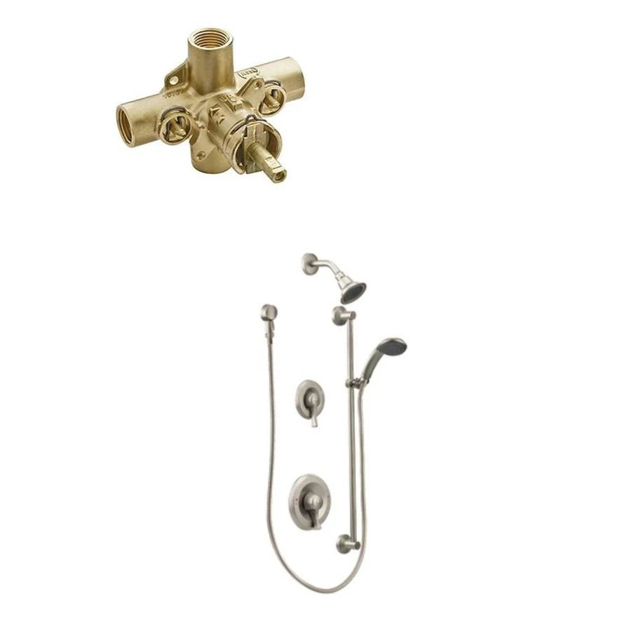 Moen Commercial Brushed Nickel 2-Handle Shower Faucet with Valve | T8342EP15CBN-8372HDL