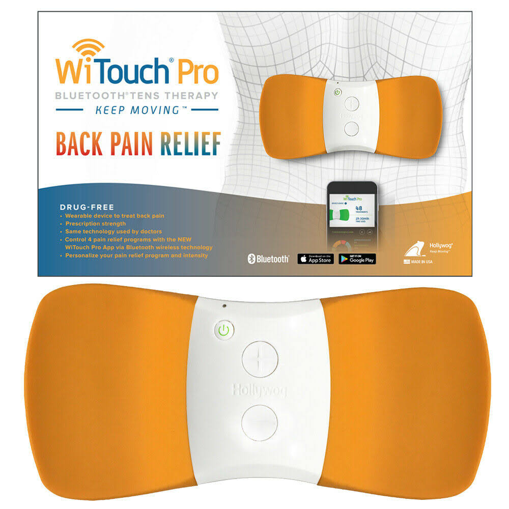 WiTouch Pro Tens Unit for Back Pain Relief, Limited Edition Orange Model - Megean
