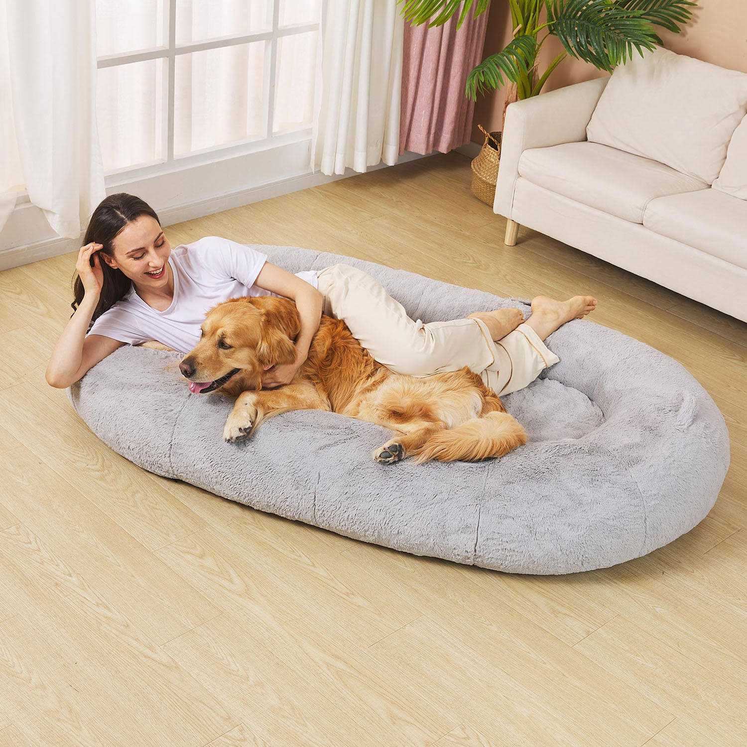 Fond + Found Large Cozy Plush Pet Bed for Humans - Pet Supplies online store