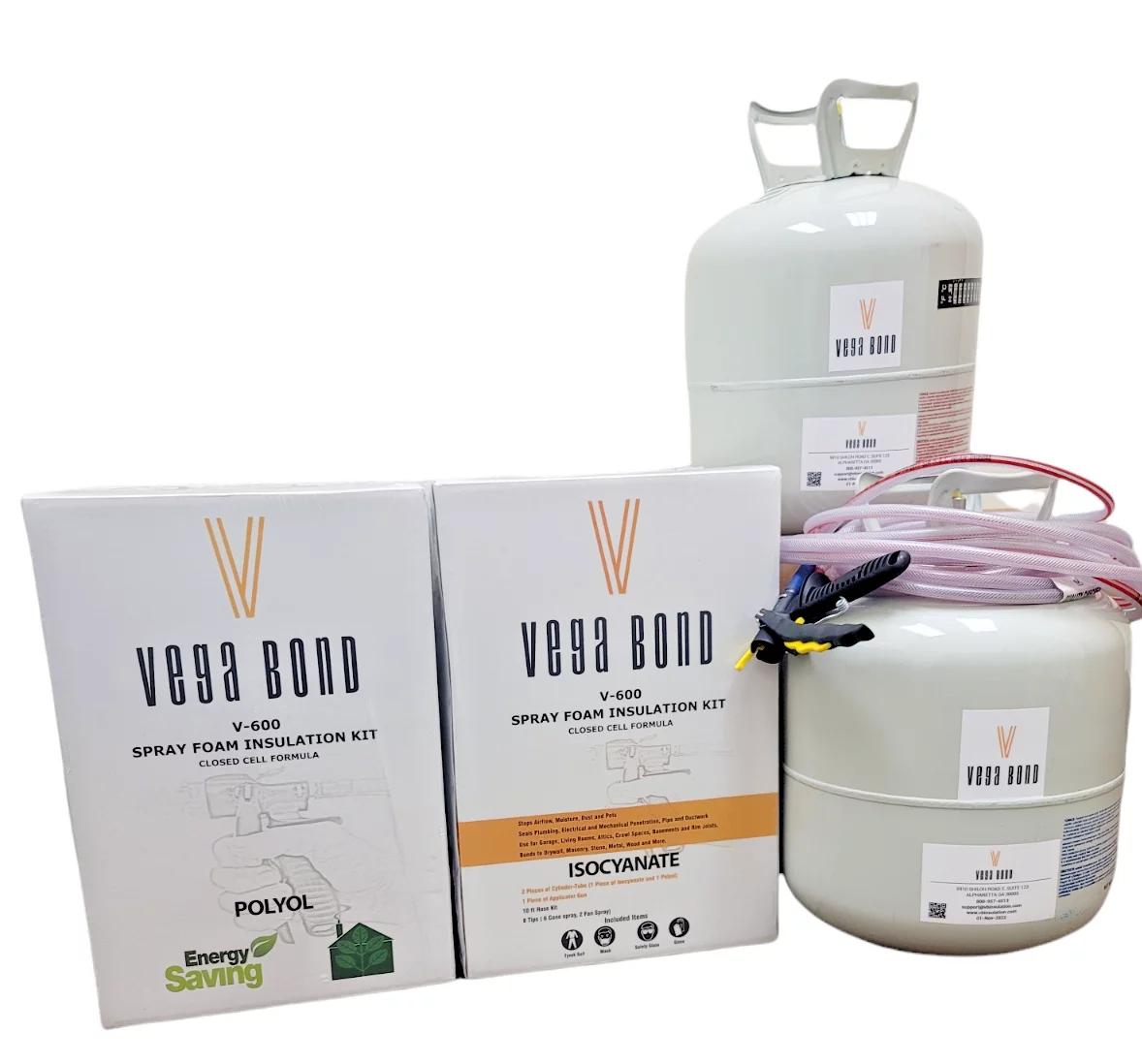 Vega Bond V600 Fast Rise Closed Cell Spray Foam Insulation Kit. 2 Part Foam Sealant 600BF - Curated Treasures Market