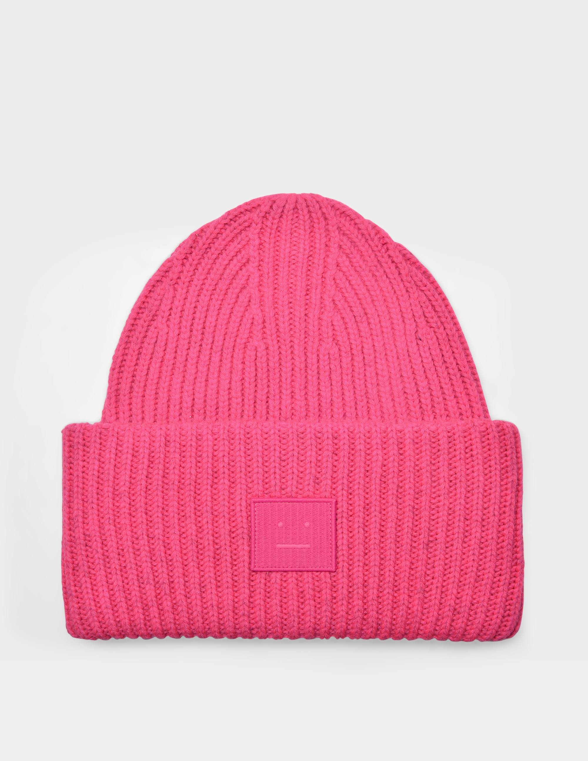 Acne Studios Pansy N Face Beanie Hat in Pink