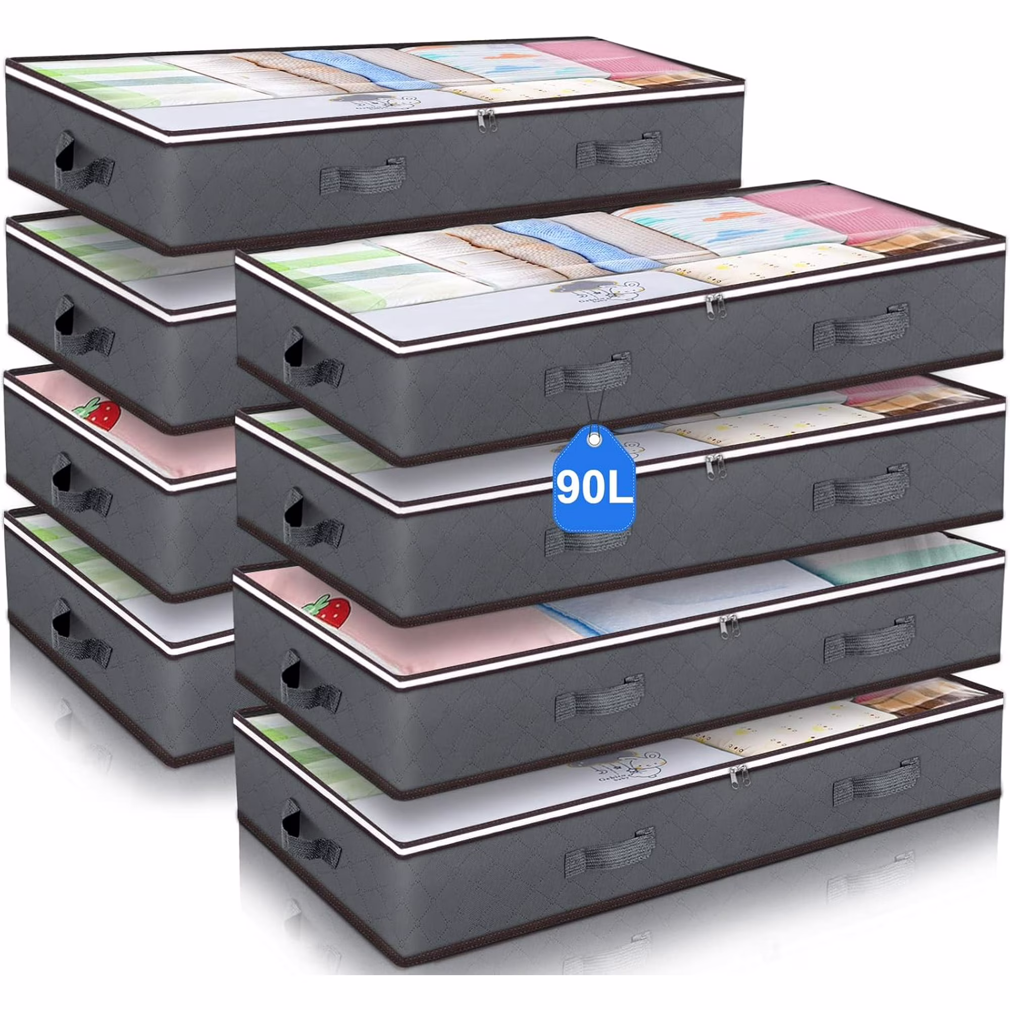 UniMall 90L Under Bed Storage Containers,Large Capacity Underbed Storage Bags Organizer