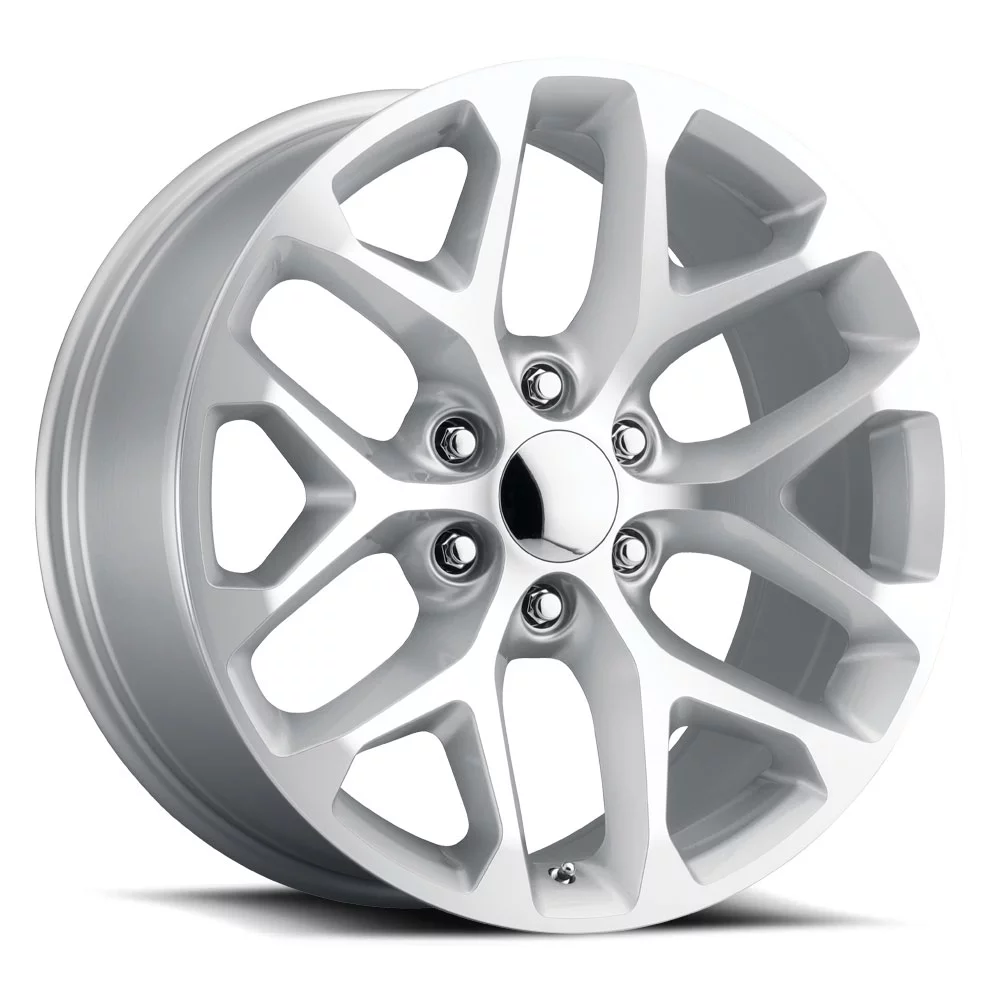 REPLICA BY VOXX Snowflake 20X9 6X139.7 Offset 27 Silver Machined Face (Qty of 1) - Curated Treasures Market