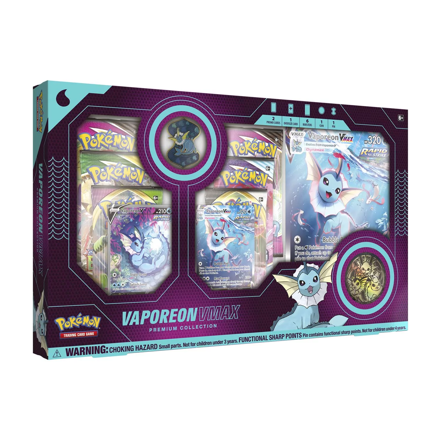 Pokemon TCG: Vaporeon VMAX Premium Collection - Curated Treasures Market