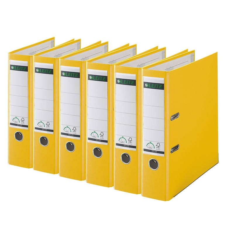 Leitz 2-Ring 3-Inch Premium A4 Sized European Binders 6-Pack Yellow (1010pack-ye) - Avayadevconnect