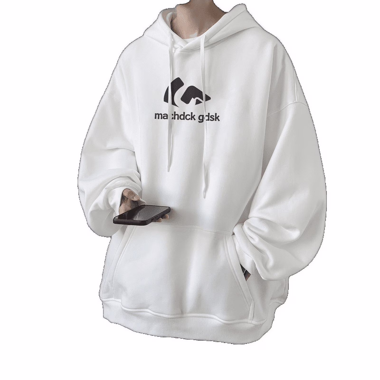 Spring And Autumn Hip Hop Hooded Sweatshirt Men'S Trendy Loose Casual Jacket Beige Apricot 4Xl