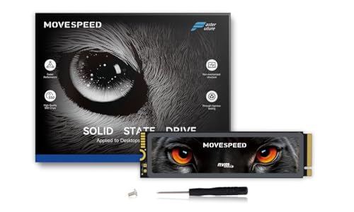 MOVE SPEED HB7450 2TB SSD for PS5 with Heatsink TLC NAND, PCIe 4.0 NVMe M.2 Internal Solid State Drive - Up to 7450MB/s