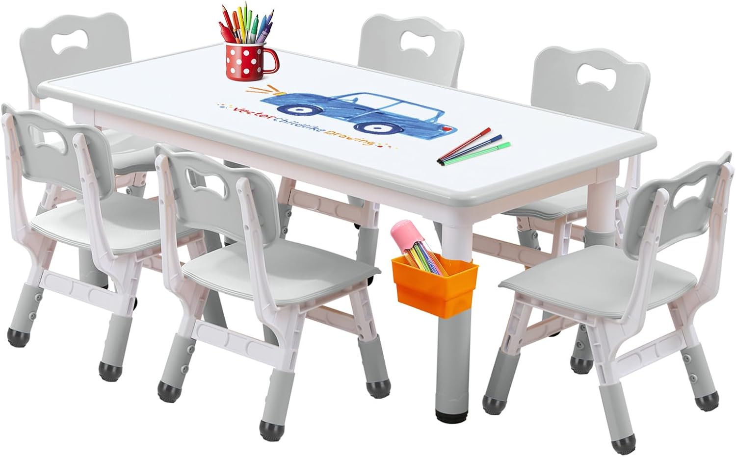 Kids table and chairs, Toddler table and chairs, Kids table (6 chairs), Kids table and chair set
