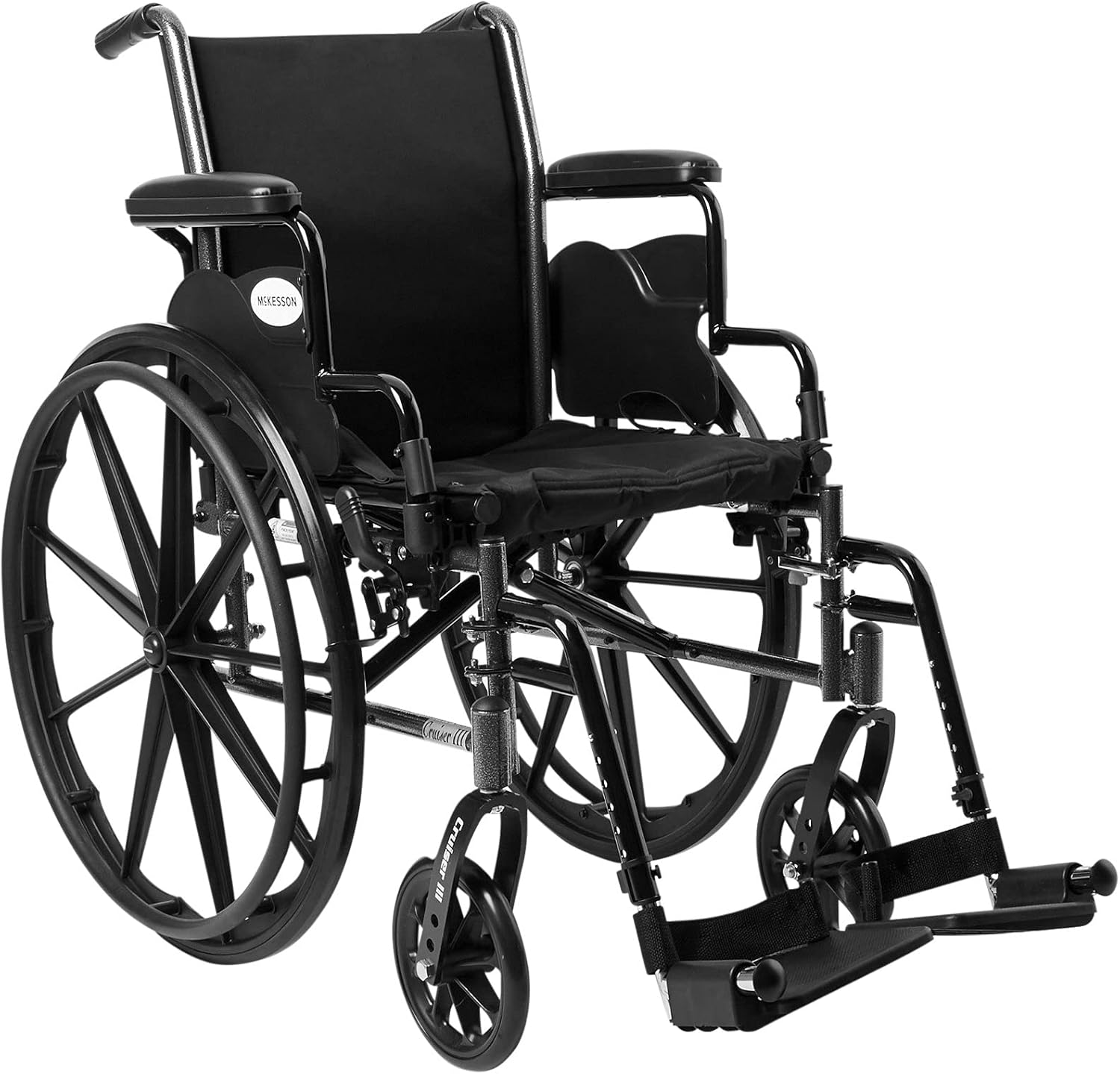McKesson Wheelchair, Swing Away Foot Leg Rest, Desk Length Arms Flip Back, 16 in Seat, 300 lbs Weight Capacity, 1 Count