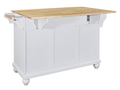 Mobile Kitchen Island on 5 Universal Wheels, Greenguard Gold Certified, Stationary Storage Island with 5 Wood Cabinet Feet