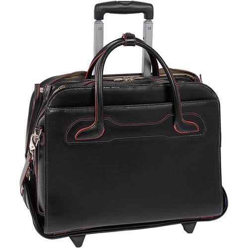 Mckleinusa Willowbrook 94985 Black Detachable-Wheeled Ladies Briefcase