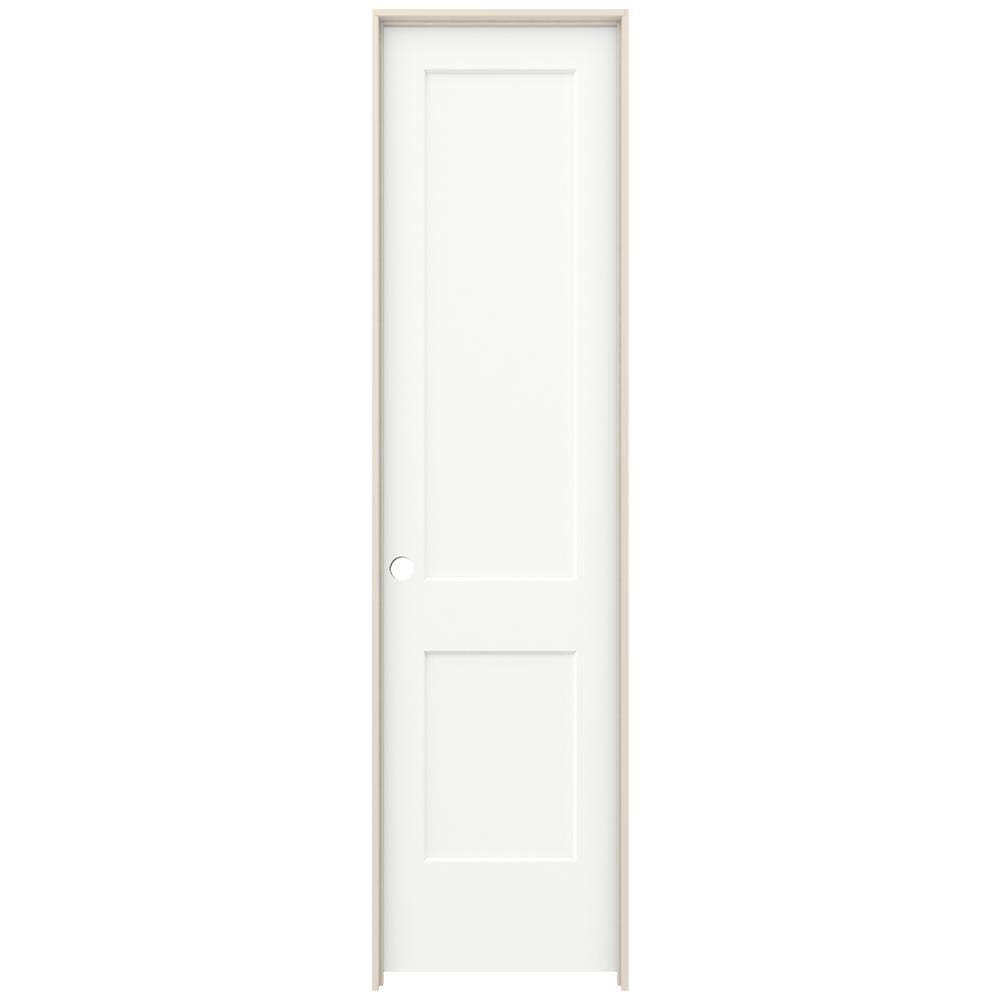 JELD-WEN 24 in. x 96 in. Monroe White Painted Right-Hand Smooth Solid Core Molded Composite MDF Single Prehung Interior Door