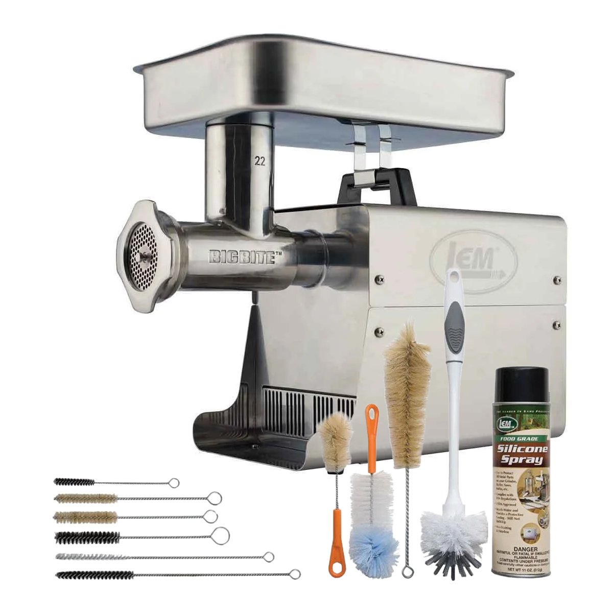 LEM Big Bite Meat Grinder #22 + 11pc Grinder Cleaning Kit