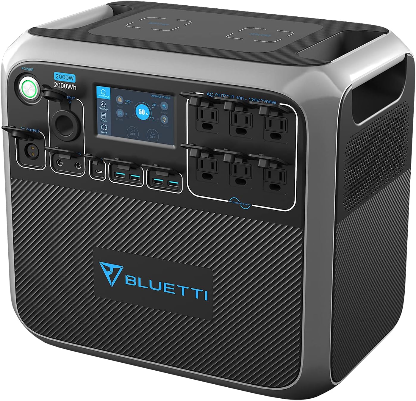 BLUETTI AC200P Power Station 2000W/2000Wh LiFePO4 Backup Battery Pack Solar Generator With 6 110V Pure Sine Wave AC Outlets(4800W Peak) Widely Use