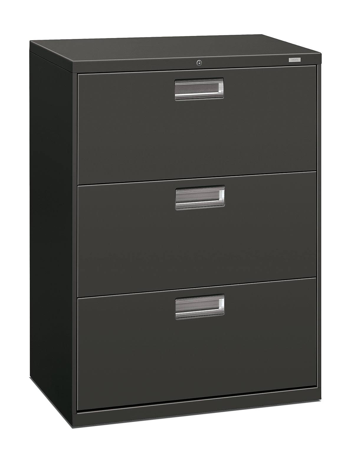 HON 600 Series Three-Drawer Lateral File 30W x 19-1/4d Charcoal
