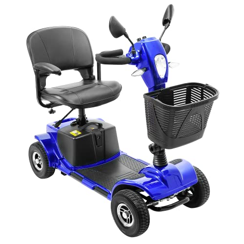 4 Wheel Mobility Scooters with Lights & Rearview Mirror, Power Electric Mobility Scooters for Adult Seniors