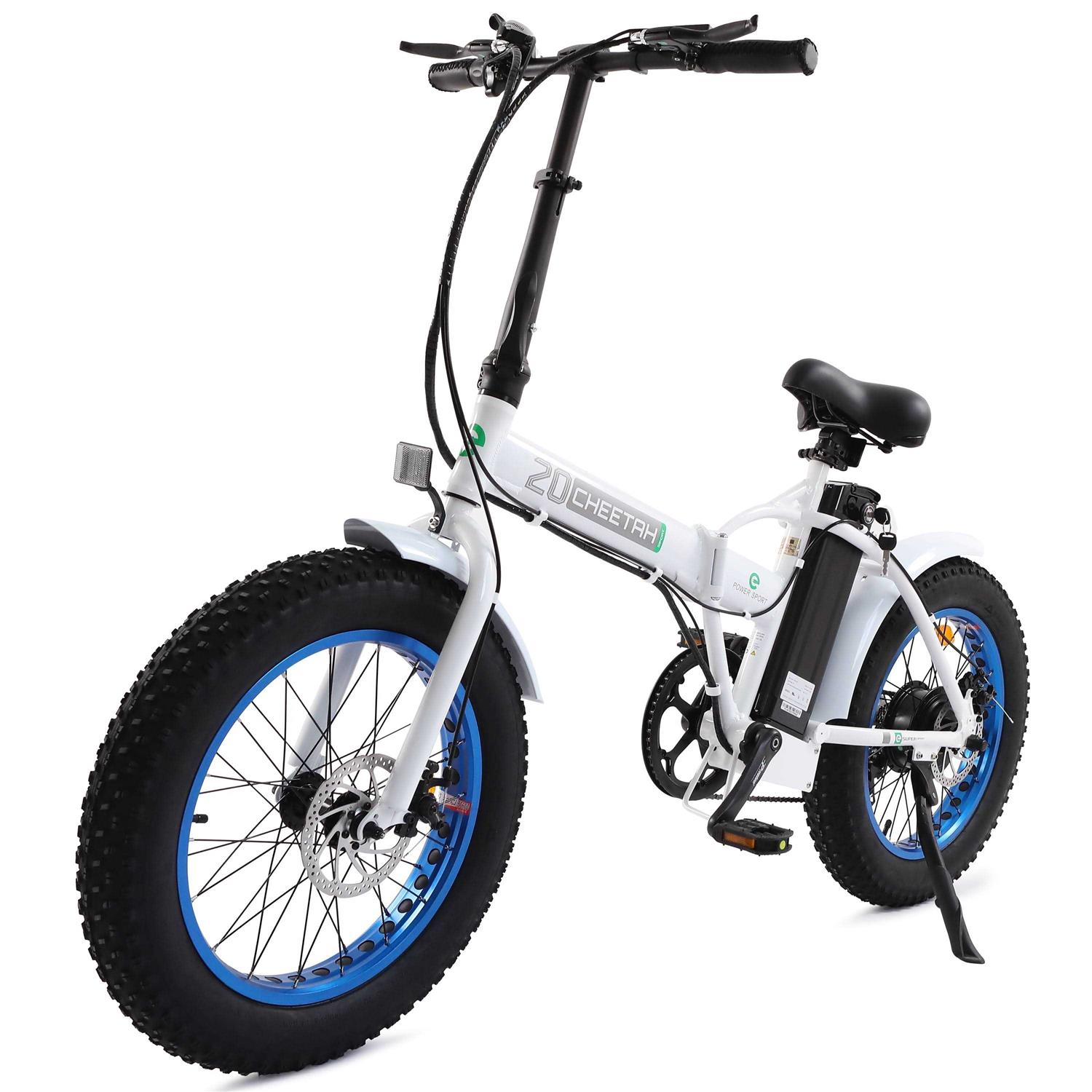 Ecotric Electric 20 inch x 4.0 Fat Tire Folding Bicycle 20mph 810 LED Display Removable Lithium-Ion Battery Beach Mountain Snow Electric Bike Moped