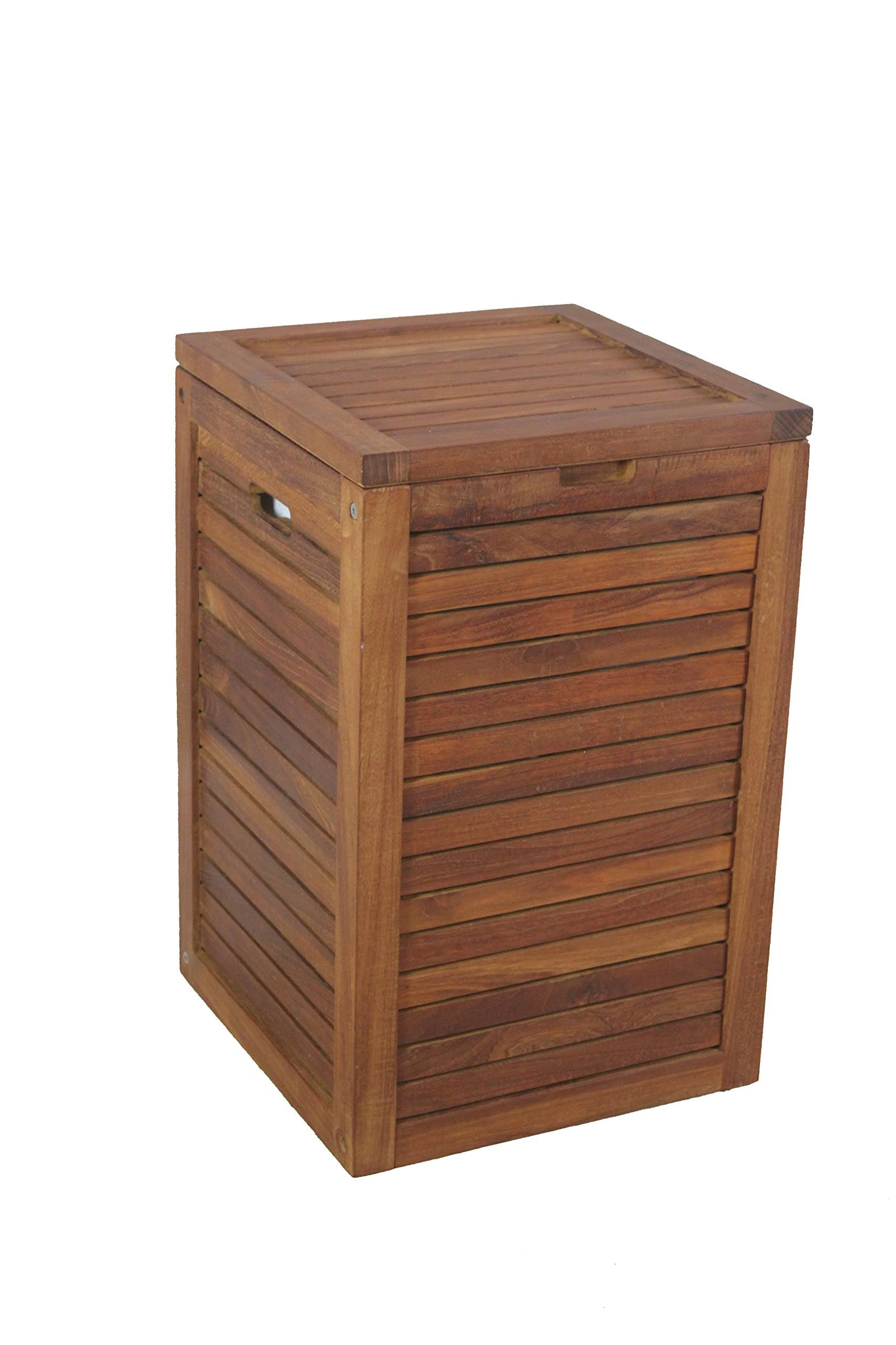 Aqua Teak Spa Teak Hamper - Size: Medium