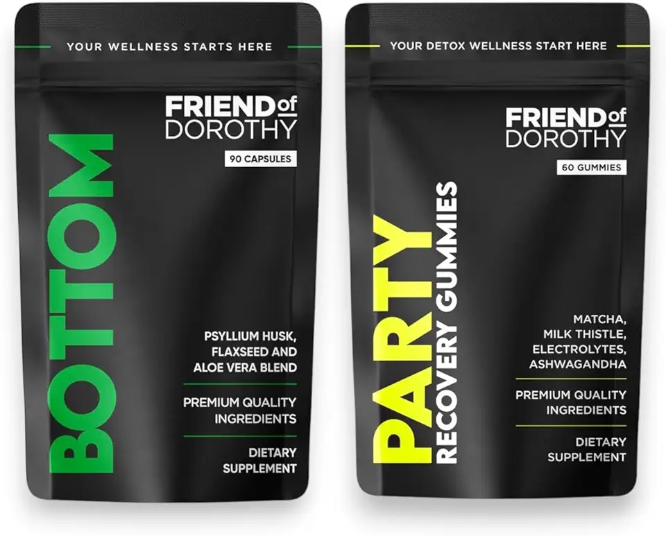 Bottom Prep & Recovery Bundle – Fiber Supplement for Digestive Health & Party Recovery Gummies – Detox