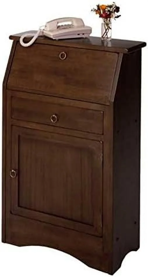 HJNIUNIU Versatile Secretary Desk with Timeless Design | Cabinet Door  Fold-Down Table  Shelves | 38.5" H x 25.1" W x 11.9"