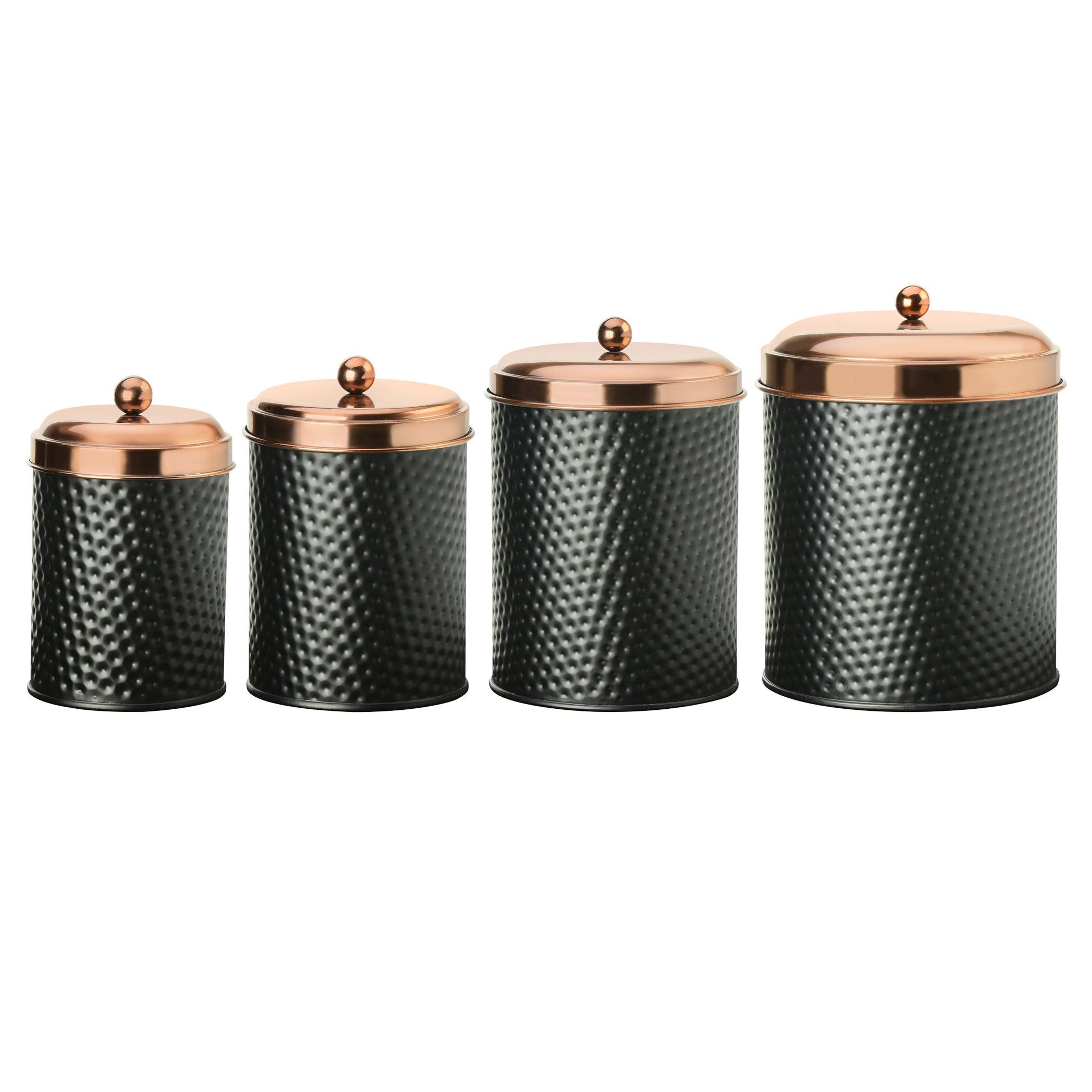Amici Home Ashby Copper Metal Canister, Assorted Set of 4 Sizes