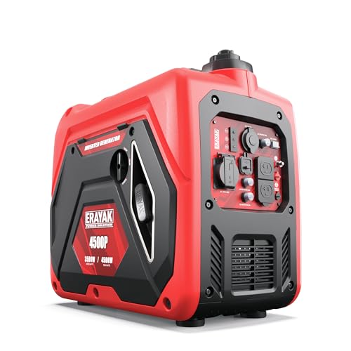ERAYAK 4500W Dual-Fuel Portable Inverter Generator for Home Use, Camping Outdoor, 30A RV Ready, Auto Switch, Gas and Propane Powered, EPA, CO Sensor