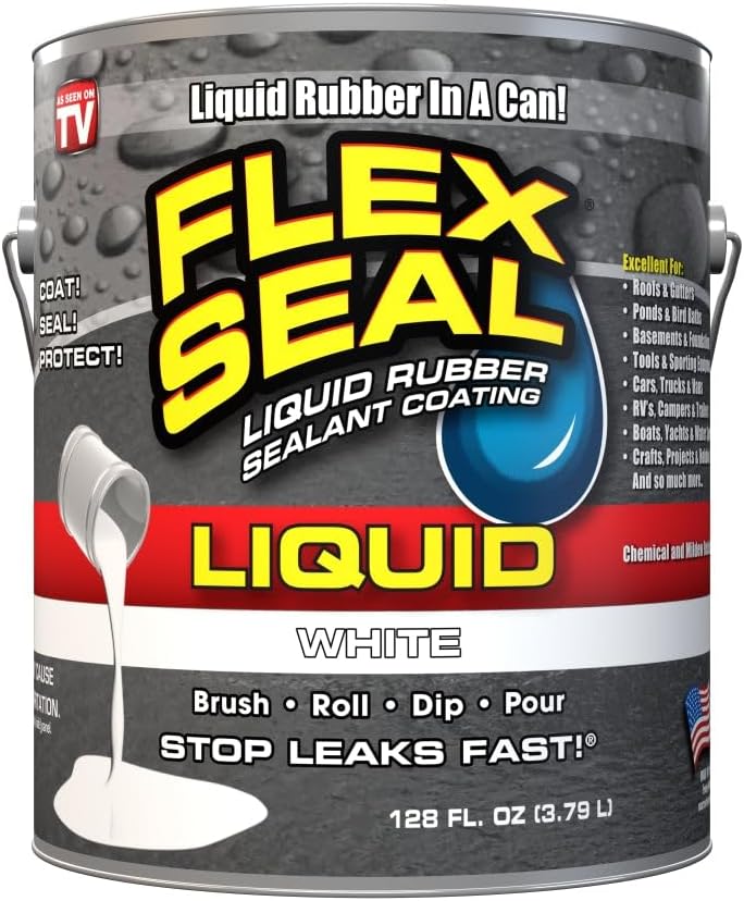 Flex Seal Liquid, Liquid Rubber Coating Sealant, Waterproof, Flexible, Breathable, and UV Resistant, Roof Repair, Basements, RV, Campers, Trailers