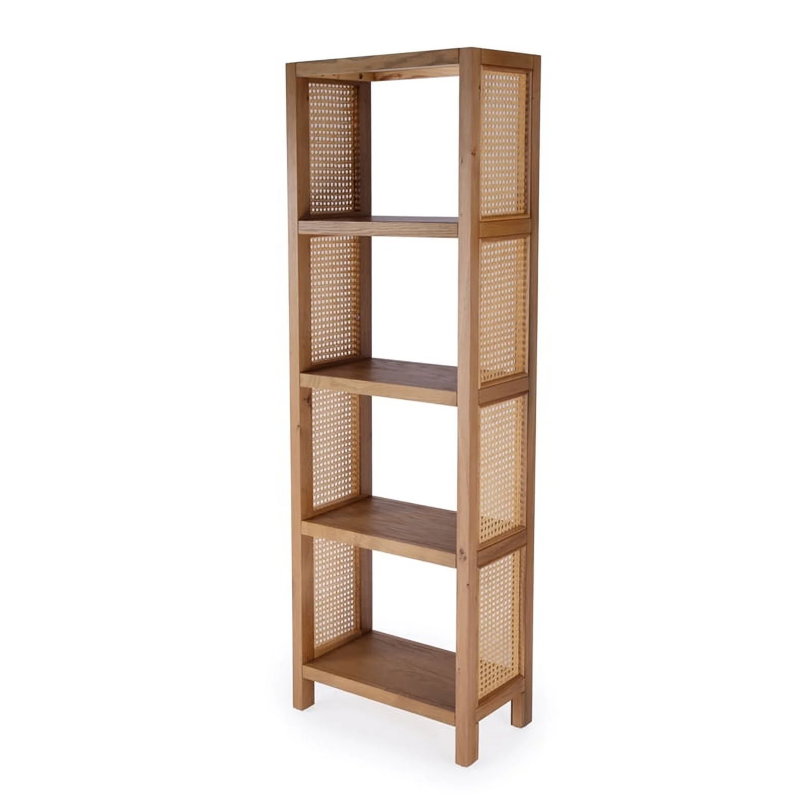 Butler Specialty Company Mesa Cane and Wood 4- Tier Etagere Bookcase - Brown - Radiant Selections