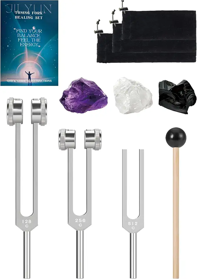 Sponsored Ad - Tuning Forks for Healing (128Hz, 256Hz, 512Hz)- Weighted & Unweighted Sound Healing Instruments for Yoga