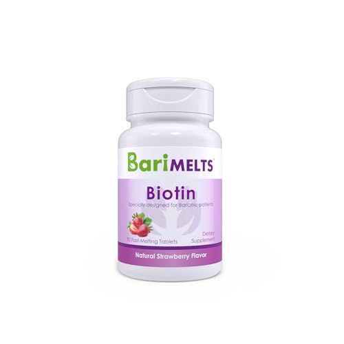 BariMelts Biotin, Dissolvable Bariatric Vitamins, Natural Strawberry Flavor, 90 Fast Melting Tablets - Kansas Nuitrition - HNZSDS