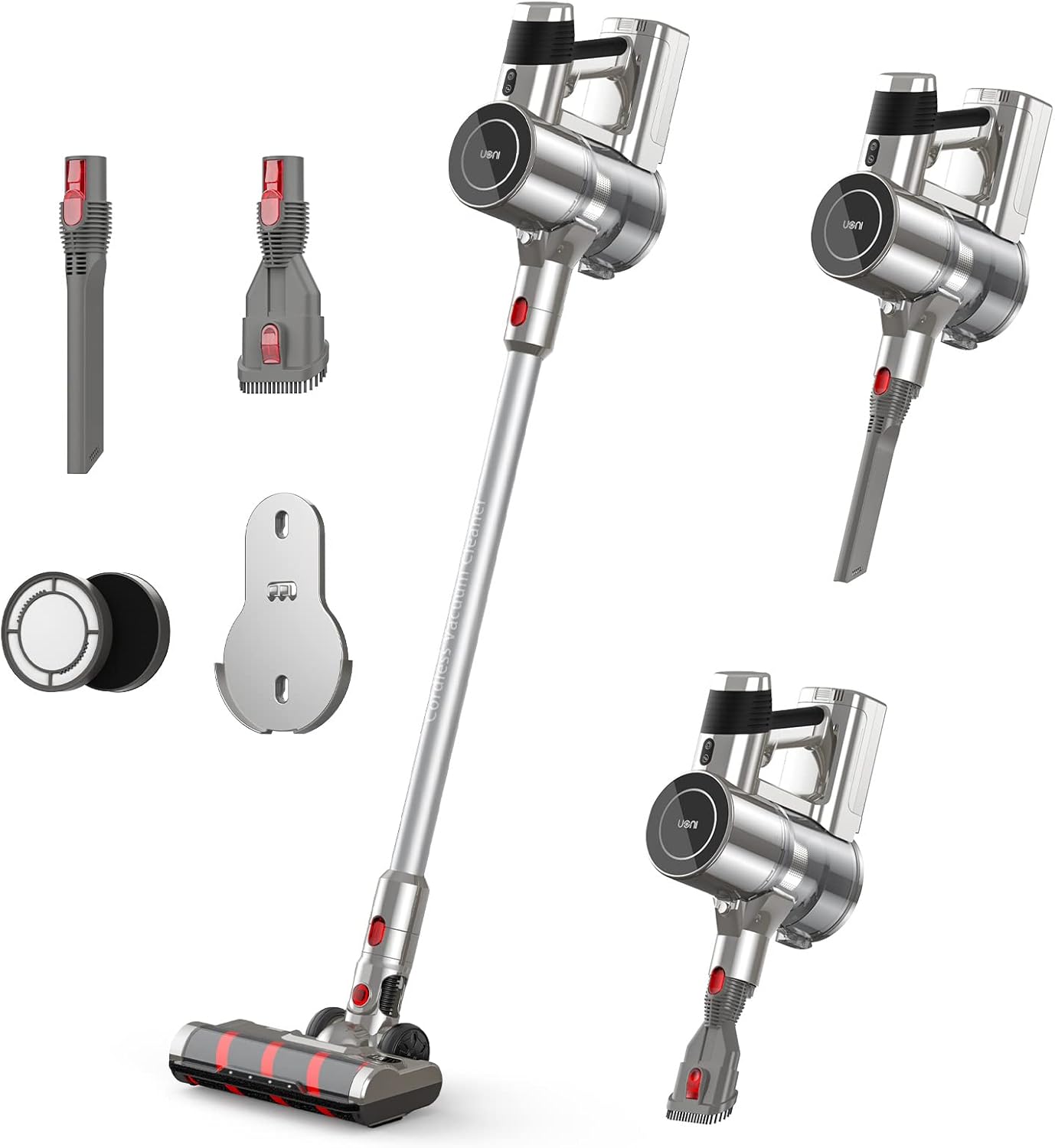 UONI X1 Cordless Vacuum Cleaner 28KPA Powerful Suction 3 in 1 Lightweight Stick Vacuum with LED Headlights