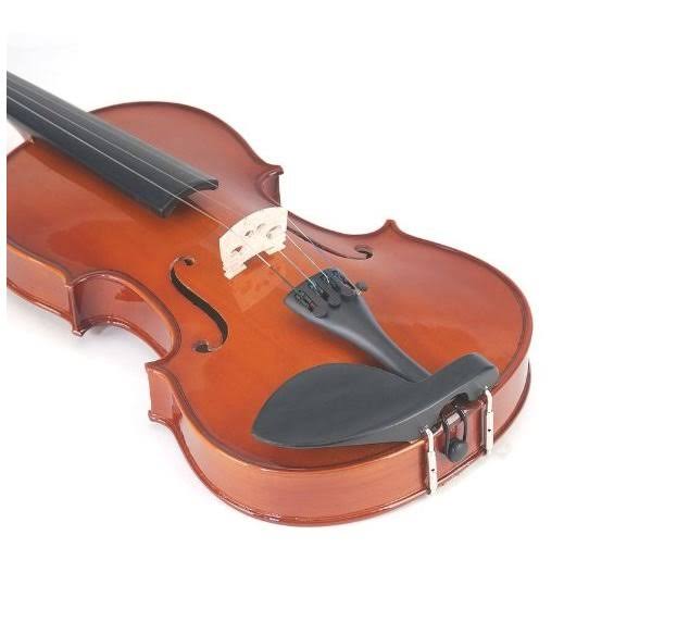 Mendini 1/4 Mv200 Solid Wood Natural Varnish Violin with Hard Case Shoulder Rest Bow Rosin and Extra Strings