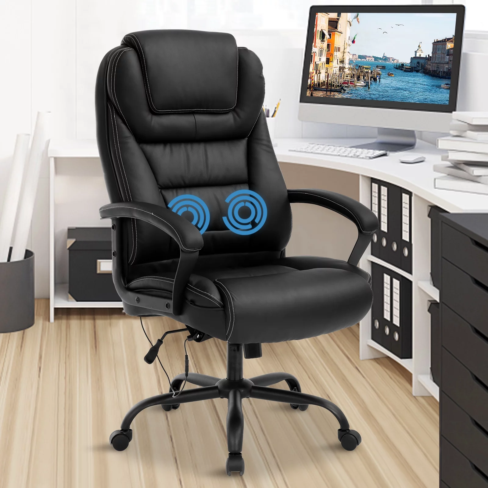 Big and Tall Office Chair 500 lbs Capacity with Massage