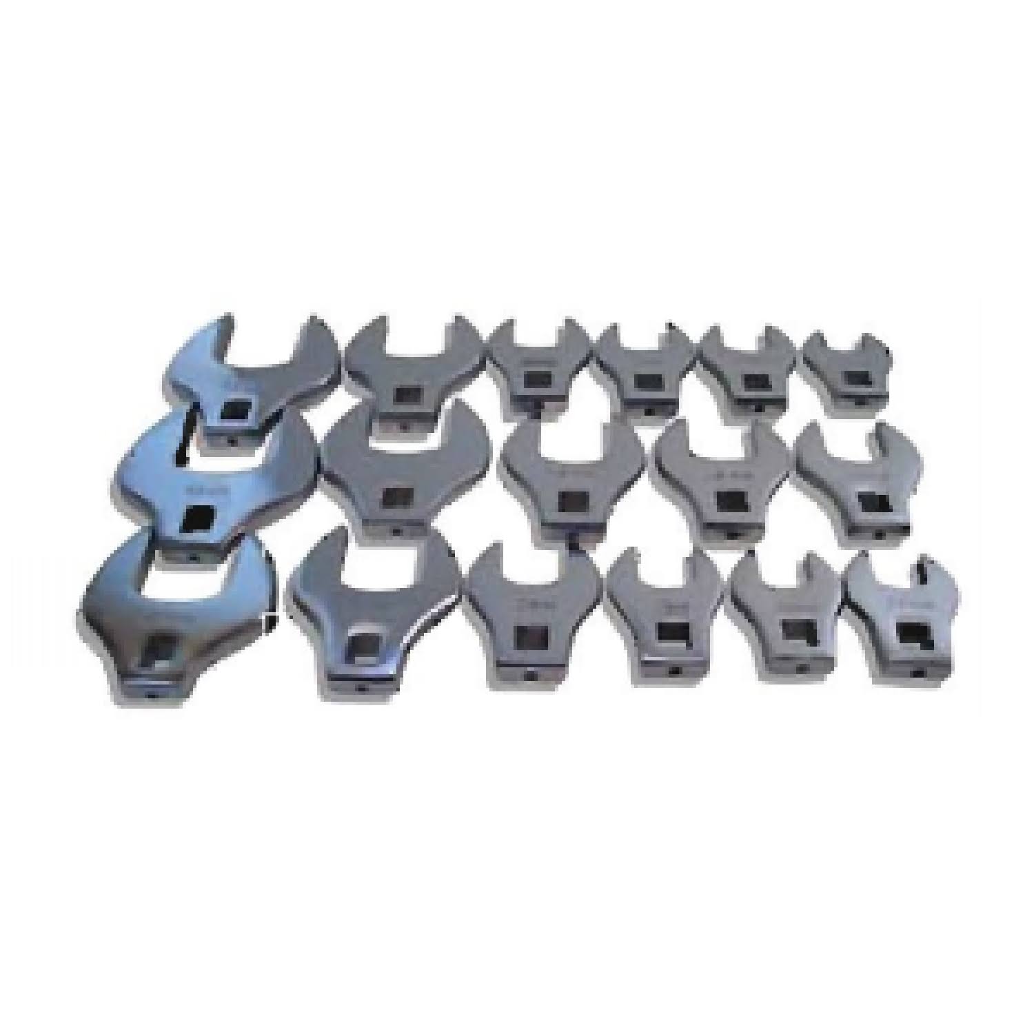 V8 Tools 7917 17-Piece 1/2 in. Drive Metric Jumbo Crowfoot Wrench Set