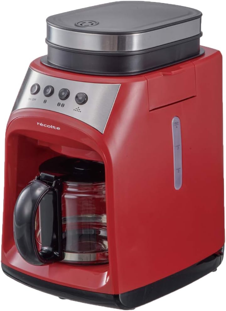 recolte Full Automatic Coffee Maker"Grind & Drip Coffee FIKA" (Red) RGD-1R【Japan Domestic Genuine Products】 【Ships from Japan】