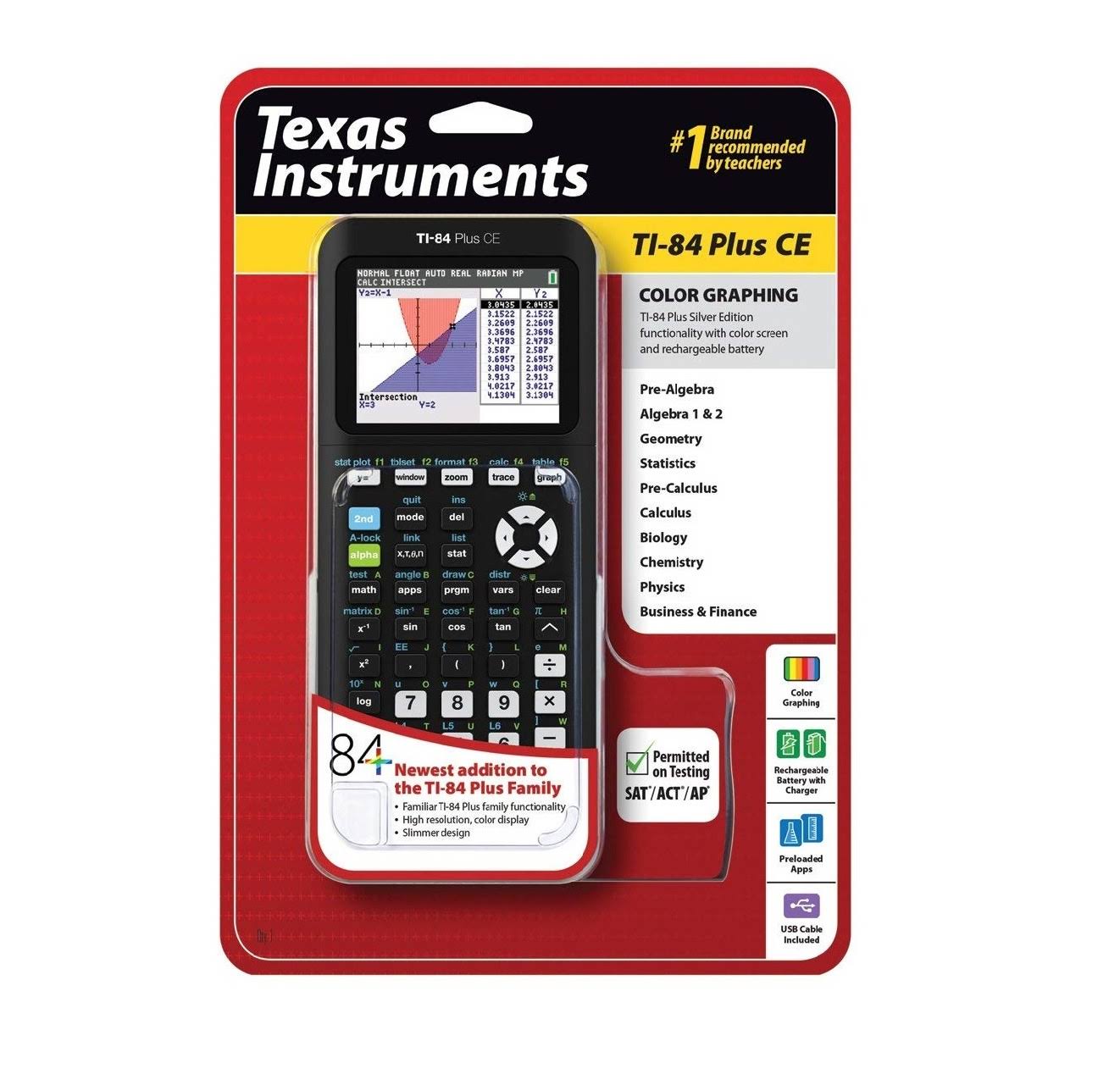 Texas Instruments Ti-84 Plus CE Graphing Calculator Black