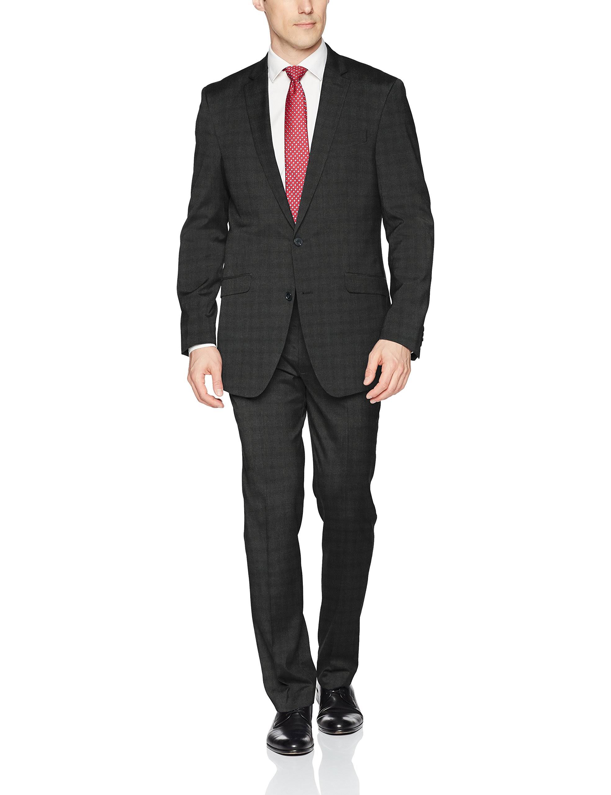Kenneth Cole Reaction Plaid Techni-Cole Performance Slim Fit Suit