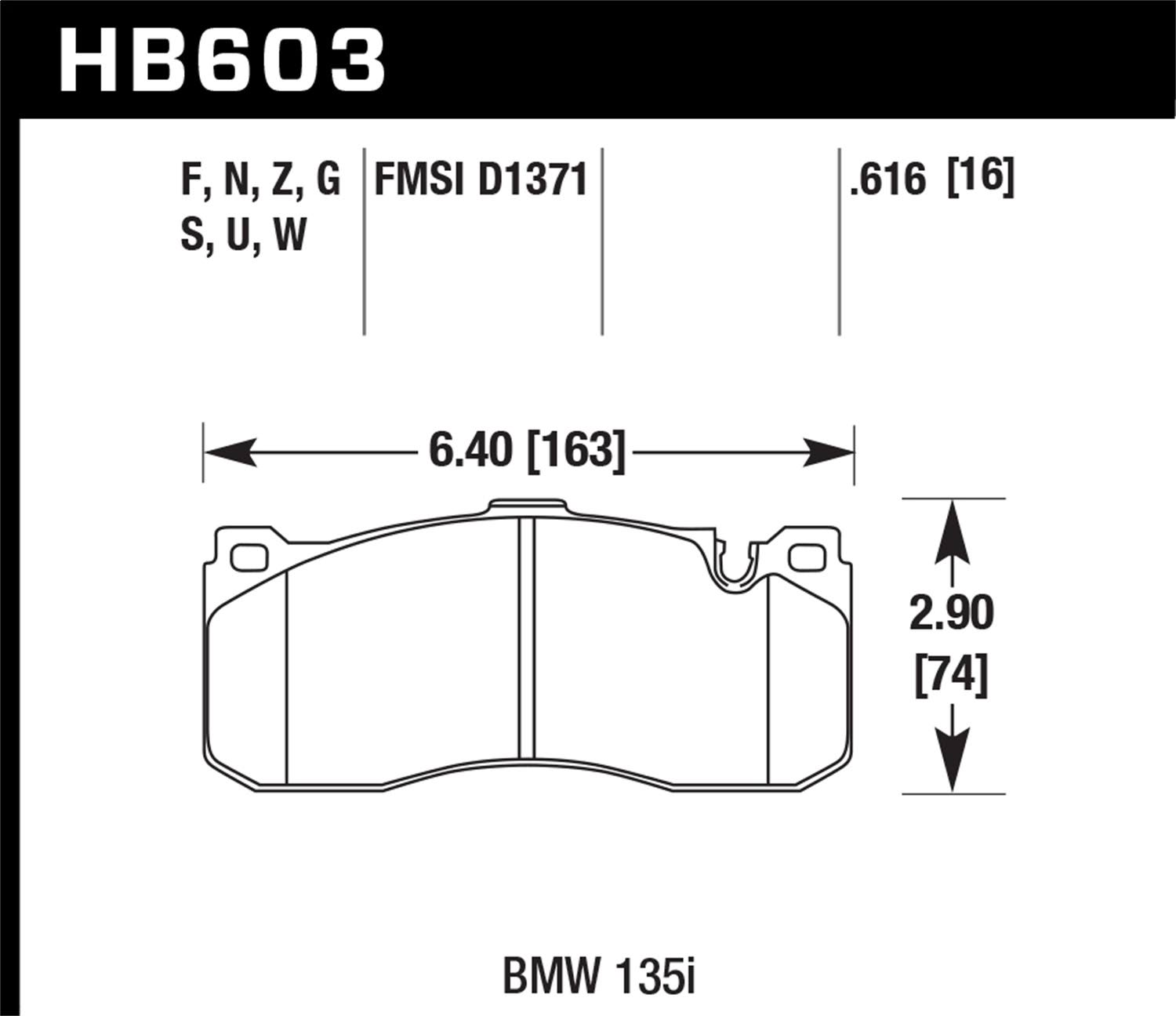 Hawk Performance DTC 70 Brake Pads HB603U.616