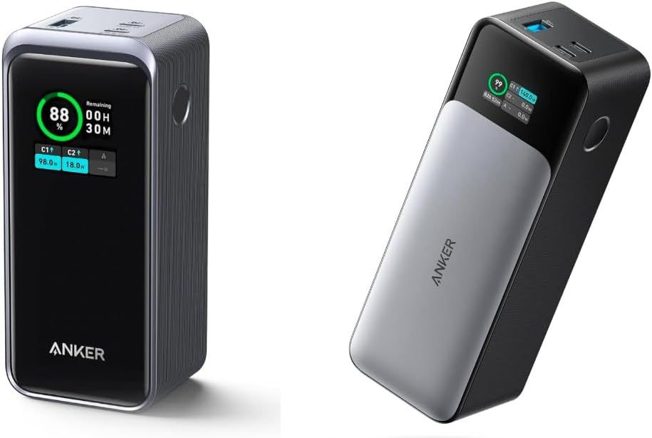 Anker Power Bank, 24,000mAh 3-Port Portable Charger with 140W Output, Smart Digital Display Prime Power Bank 20