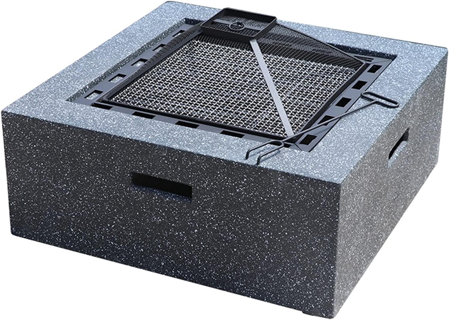 Fire Pits Outdoor Garden Wood-Burning Fire Pit BBQ Table, Outdoor Backyard Patio Fireplace Fire Bowl, with Sparkle Screen Cover and Poker