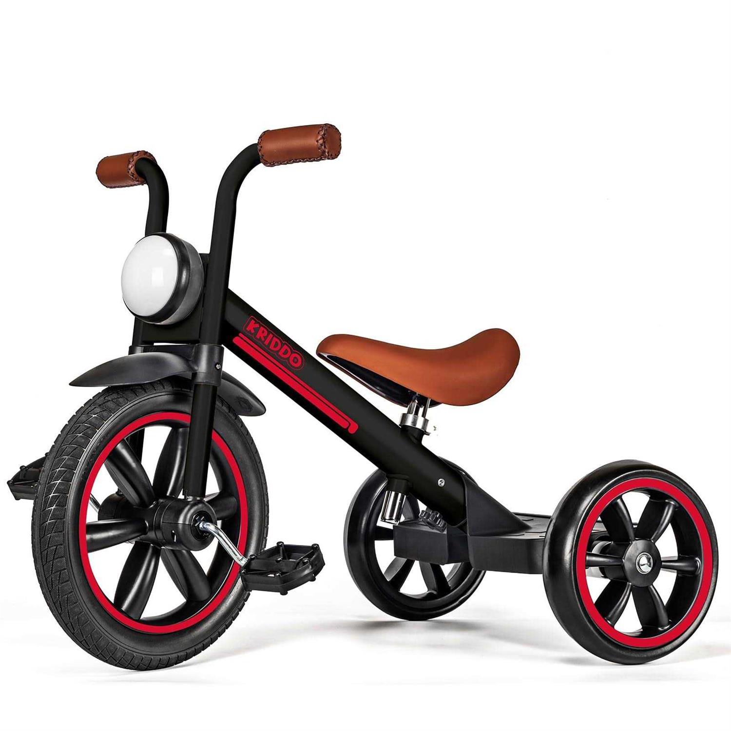 KRIDDO Kids Tricycle 12 Inch Puncture Free Wheel w Front Light - Sports Supplies Online Store